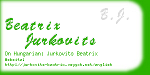 beatrix jurkovits business card
